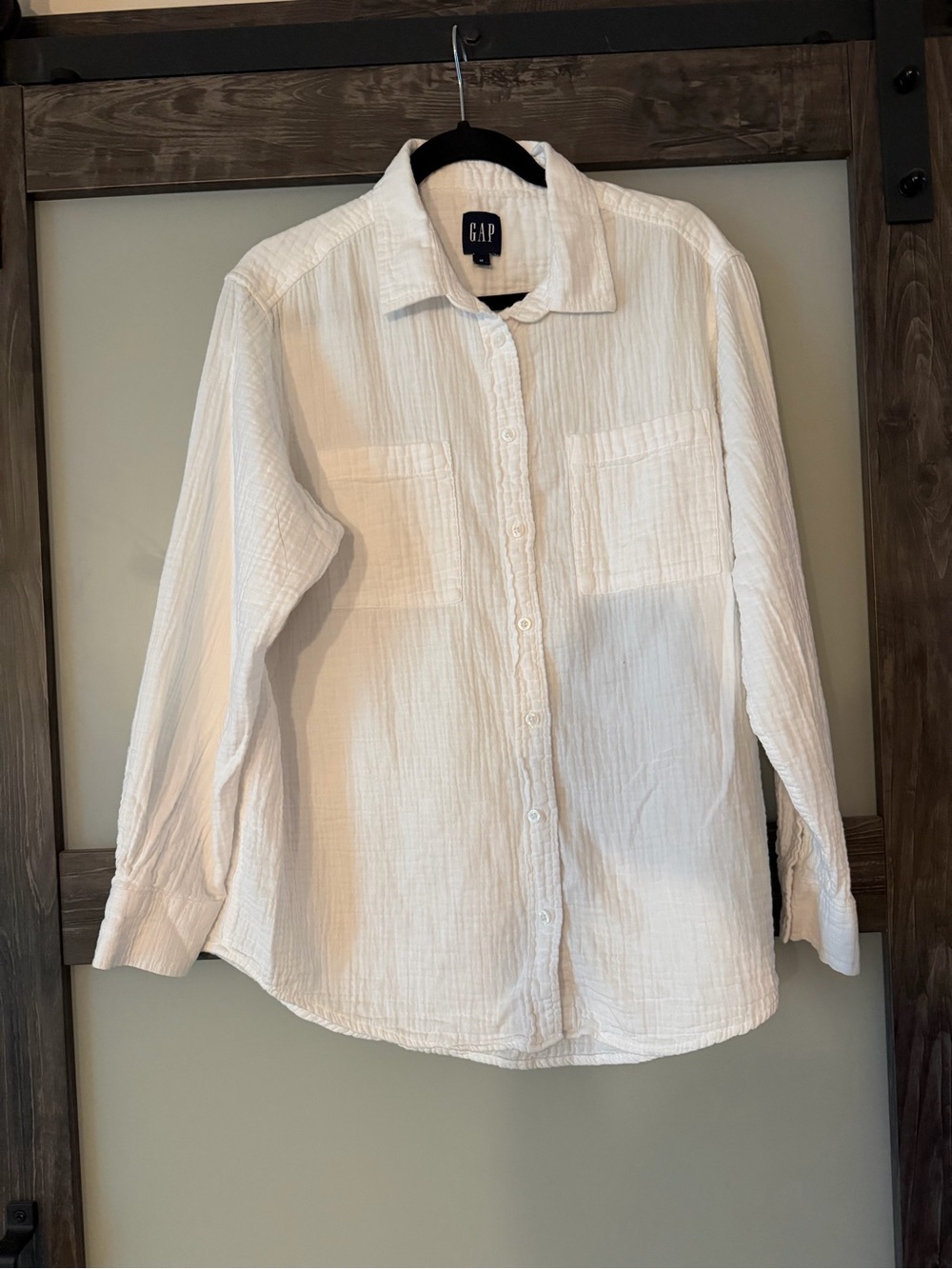 GAP White Button-Front Cotton Shirt